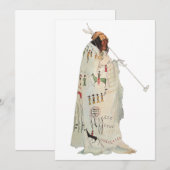 Indiase krijger met pijp Portret door Karl Bodmer (Voorkant / Achterkant)