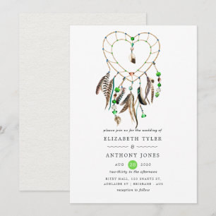Indiase legende Tribale Boho Bruiloft Kaart