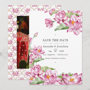 Indiase Lotusbloem Trouwfoto Save The Date