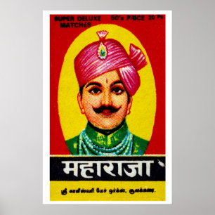 Indiase man in roze tulband - Matchbox print