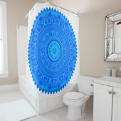 Indiase mandala Blauw Douchegordijn (In situ)
