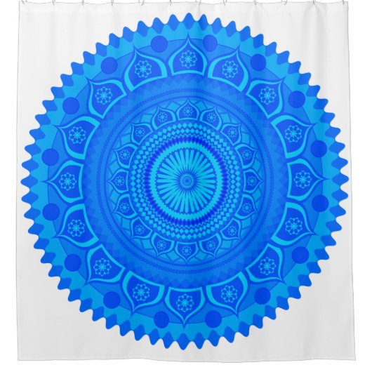 Indiase mandala Blauw Douchegordijn (Voorkant)