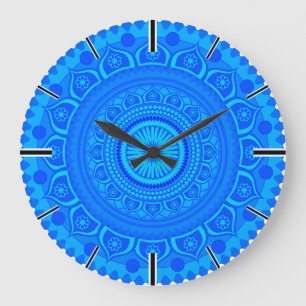 Indiase mandala Blauw Grote Klok