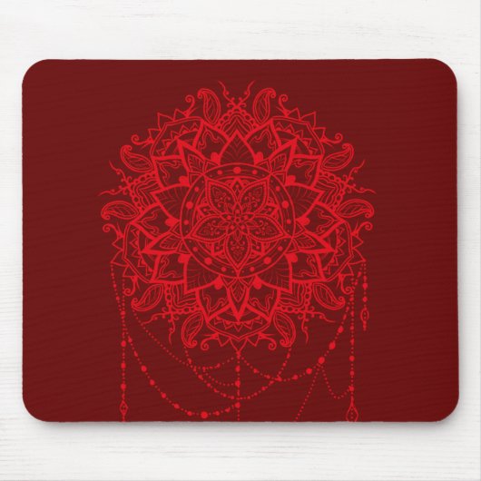 Indiase Mandala burgundy-kunst Muismat (Voorkant)