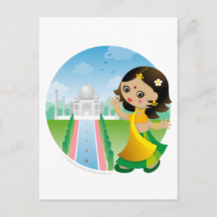 Indiase meid briefkaart