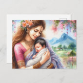 Indiase moeder 12 briefkaart (Voorkant / Achterkant)