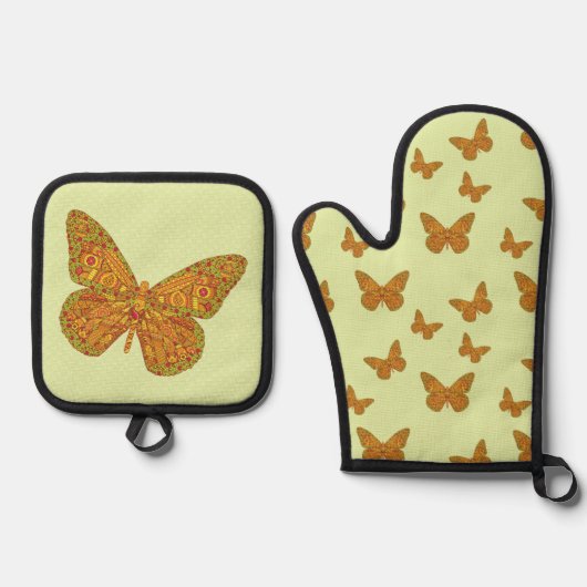 Indiase monarch ovenwant & pannenlap set (Voorkant)