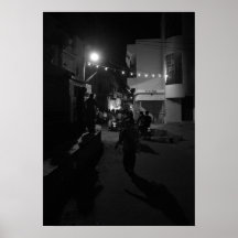 Indiase nachtfotografie van een straat - Stedelijk