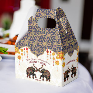 Indiase olifant Indische bruiloft gepersonaliseer Bedankdoosjes