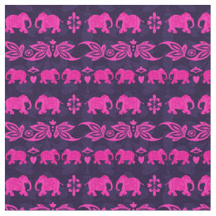 Indiase olifant roze blauw Sari patroon Stof