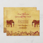  Indiase olifant Rustic Save the Date (Voorkant / Achterkant)