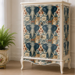 Indiase Olifant Tijger Botanische Jungle Decoupage Tissuepapier