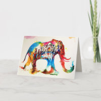 Indiase Olifant Vintage Reis Liefde Aquarel