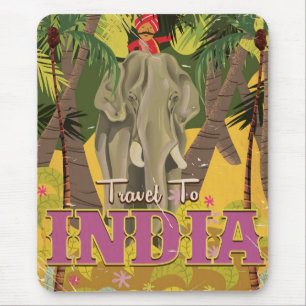 Indiase olifant vintage reisposter muismat