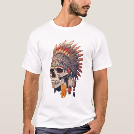 Indiase opperschedel | Indiaanse schedel T-shirt (Voorkant)