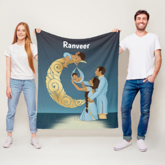 Indiase ouders die gezegend zijn met een baby fleece deken