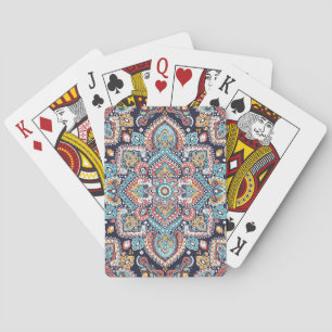 Indiase Paisley: Etnisch Mandalapatroon Pokerkaarten
