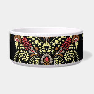 Indiase paisley, geometrische zwarte achtergrond voerbakje