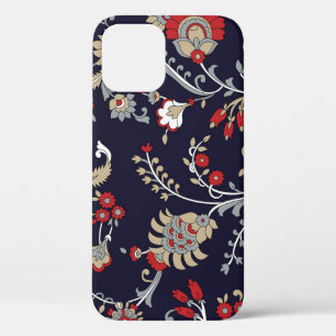 Indiase paisley, marine achtergrond, traditioneel. iPhone 12 hoesje