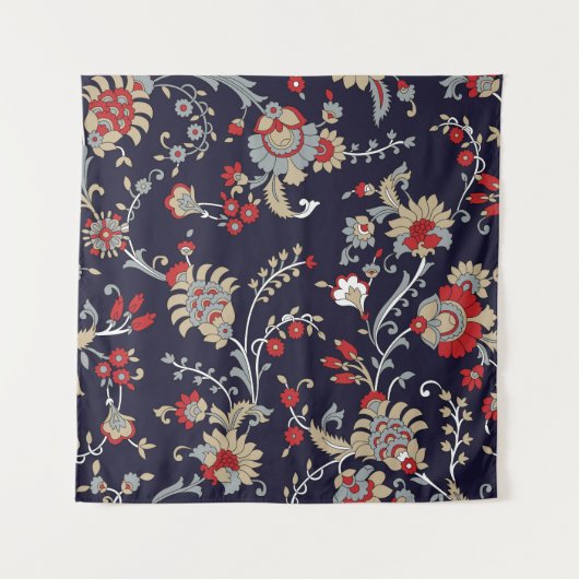 Indiase paisley, marine achtergrond, traditioneel. wandkleed (Voorkant)