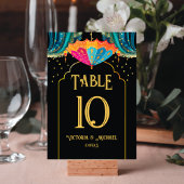 Indiase Parasols Trouwtafel nummerkaarten Kaart