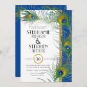 Indiase pauw draagt moderne gouden typografie kaart (Voorkant / Achterkant)