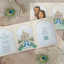 Indiase Pauw Taj Mahal Arch QR Huwelijk