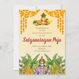 Indiase pooja uitnodiging Satyanarayan katha uitno