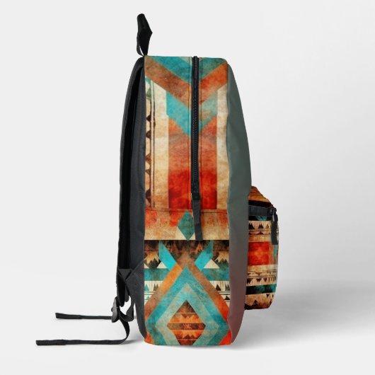Indiase print in Native American-stijl - met monog Bedrukte Rugzak (Links)