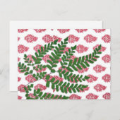 Indiase print Pink & Fern Briefkaart (Voorkant / Achterkant)