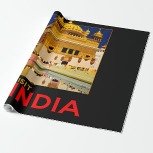 Indiase reisposter Indiase vintage kunst Cadeaupapier