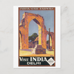 Indiase staatsspoorwegen bezoeken India Delhi Briefkaart