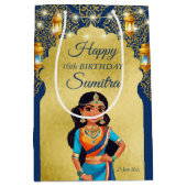 Indiase stijl meisjes verjaardagsfeestje dank u gu medium cadeauzakje (Voorkant)