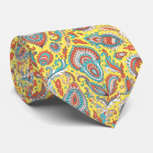 Indiase stijl paisley bloemmotief naadloos patroon stropdas