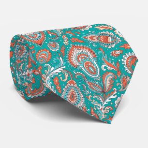 Indiase stijl paisley bloemmotief naadloos patroon stropdas