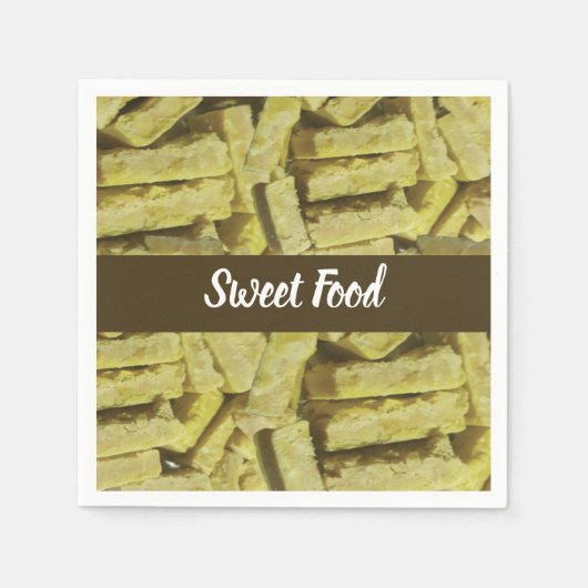 Indiase Sweet Mysore Pak Zoet Eten Verjaardag Servet (Voorkant)