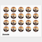 Indiase teepee zonsondergang verticaal afbeelding ronde sticker (Vel)