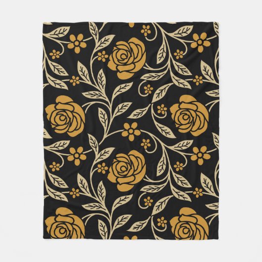 Indiase textiel: traditionele bloemennaadloos. fleece deken (Voorkant)