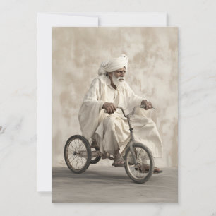 Indiase traditionele kleding rijden  driewieler kaart