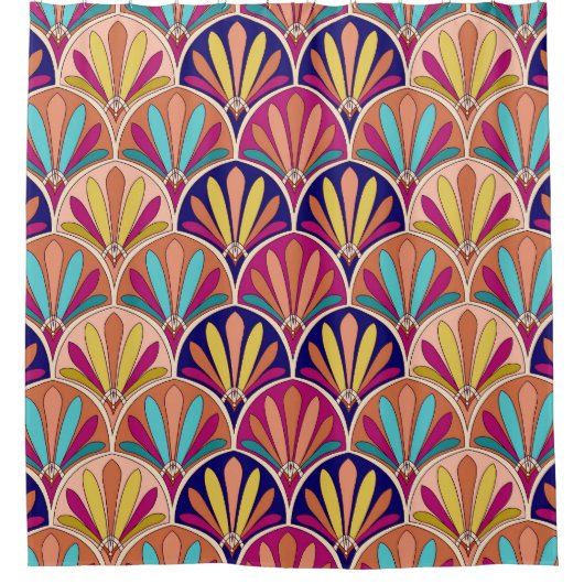 Indiase traditionele textielillustratie douchegordijn (Voorkant)