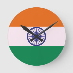 Indiase Tricolor Tiranga Ronde Klok