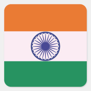 Indiase Tricolor Tiranga Vierkante Sticker