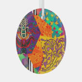 Indiase Turkse feestelijke patchwork Mandala Glas Ornament (Voorkant Rechts)