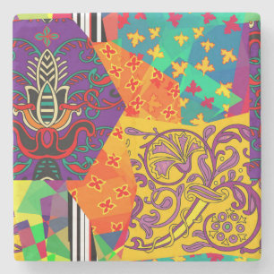 Indiase Turkse feestelijke patchwork Mandala Stenen Onderzetter