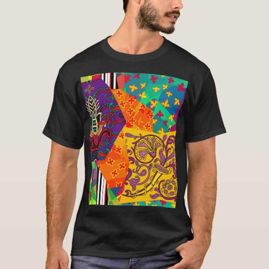 Indiase Turkse feestelijke patchwork Mandala T-shirt (Voorkant)