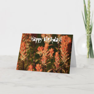 Indiase verfkwast; Happy Birthday Kaart