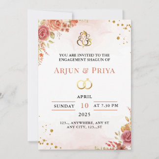 Indiase Verloving Shagun Invitation Kaart
