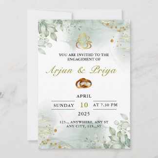 Indiase verlovingsuitnodigingskaart, ringceremonie kaart