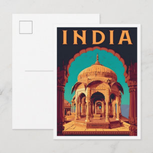 Indiase vintage kunst reizen briefkaart
