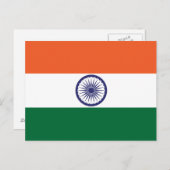 Indiase vlag briefkaart (Voorkant / Achterkant)